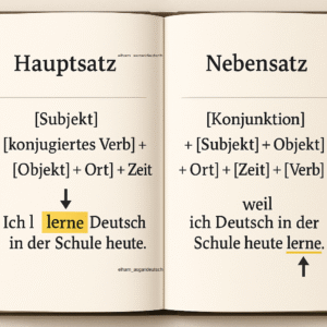 ساختار جملات در زبان آلمانی Nebensatz در زبان آلمانی Hauptsatz در زبان آلمانی